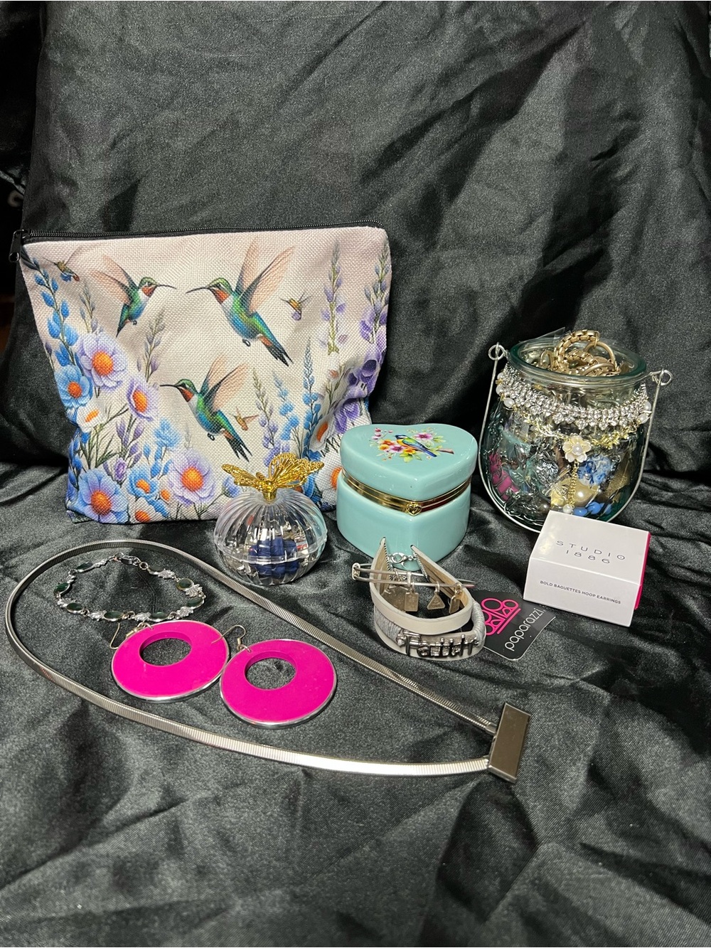 Bird themed jewelry jar
